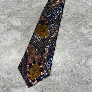 Surrey Tie Mens One Size Multicolor Paisley Polyester Satin Made In USA Necktie
